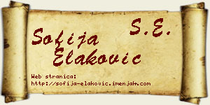 Sofija Elaković vizit kartica
